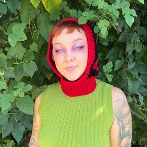 Red and Black Acrylic Skull Balaclava